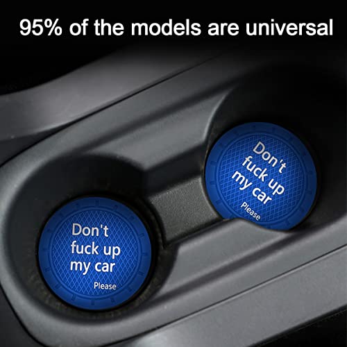 Car Cup Coaster, 4Pcs 2.75 Inch Auto Cup Holder Insert Coasters, Non-Slip Waterproof Embedded Drink Mat, Automotive Interior Accessories for Men and Women (D Blue/4PCS) - color: D Blue/4PCS