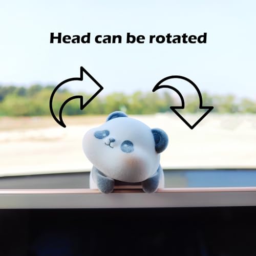 Cute Furry Animal Rear View Mirror Accessories, Car Dashboard Ornament Center Screen Decoration Rearview Mirror Charm, Car Accessories Interior Decor for Women/Men - style: Panda
