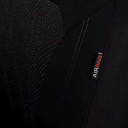 Flying Banner Car Seat Covers Full Set Universal fit Most Car,Truck,SUV and Van Comfortable Airbag Compatible Jacquard & Polyester (Full Set - Low Back, Black Gray Thread) - color: Black Gray Thread