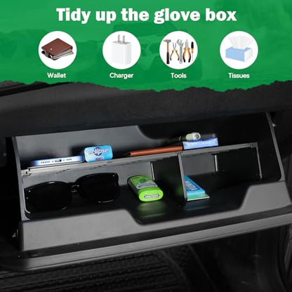 Karltys Glove Box Organizer with Storage Divider, Center Console Organizer Tray for Chevy Equinox(LT/Active/RS) 2025-2026 Accessories ABS Material