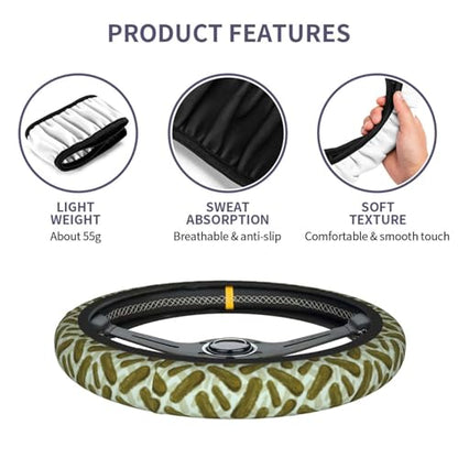 Pickles Steering Wheel Covers Non Slip Neoprene Steering Wheel Protector Cover Universal 15 Inch for Men Women Car Truck - color: Pickles