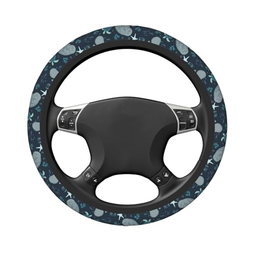 Manatees Steering Wheel Cover Anti-Slip,Sweat Absorption Universal 15 inch Steering Wheel Covers Cute car Accessories for Men Women - color: 13