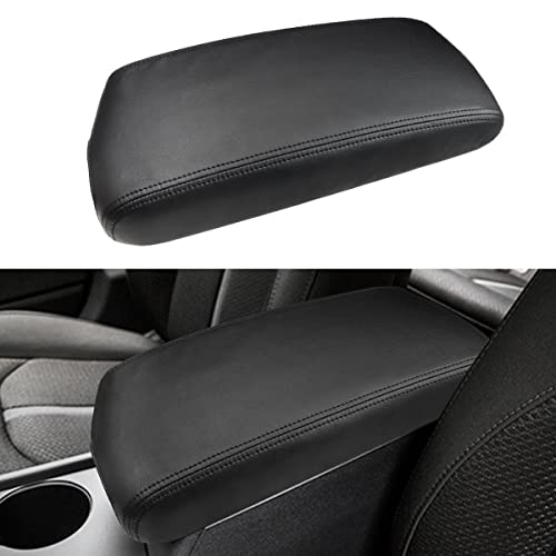 INTGET Car Center Console Armrest Cover for Kia Optima Accessories 2016 2017 2018 2019 2020 Leather Middle Console Arm Rest Box Lid Seat Cover Protector Cushion Saver (Black Stitches) - color: Black Stitches