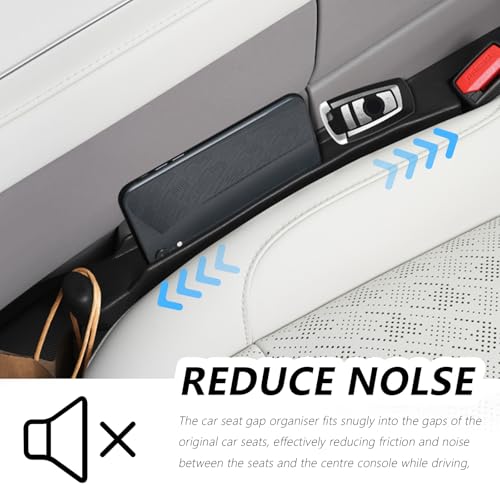 3 in 1 Car Seat Gap Filler Organizer,2PCS Multifunctional Car Seat Gap Plug with Storage Slot & Hook Function,Anti-Drop Cars Gaps Seats Filler Cars Clutter Catcher for SUVs Trucks (Black) - color: Black