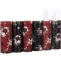 Ctosree 6pk 50 Sheets Car Tissues Holder with Facial Tissues 3-ply Travel Tissue Tubes Box Container Fit for Car Cup Holder Floral Cylinder, 7.1 Inch(Red,Black) - color: Red,Black