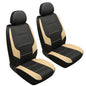 GIANT PANDA Front Car Seat Cover for Hyundai, Faux Leather Bucket Seat Covers Custom Fit Hyundai Sonata Elantra Santa Fe Tucson Accent Kona Palisade Genesis Venue Ioniq(Beige+Black) 2-Pack - color: Black, Beige