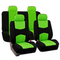 FH Group Car Seat Covers Full Set Cloth - Universal Fit Automotive Seat Covers, Low Back Front Seat Covers, Solid Back Seat Cover, Washable Car Seat Cover for SUV, Sedan and Van Green - color: Green, style: Seat Cover Full Set