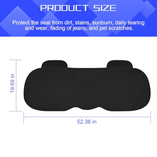 Car Back Seat Cover, Anti-Slip Long Vehicle Rear Bench Protectors with Storage Pocket, Breathable Comfortable Auto Interior Seating Bottom Protection Accessories, Universal Fit (Black)