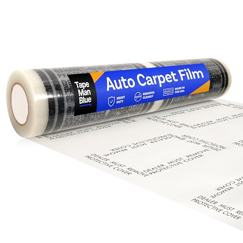 Auto Carpet Film, 24” Roll with 21” Perforation, 4 Mils Thick, Dealer Must Remove Protective Cover, Plastic Floor Mats for Car Carpet Protection, Made in USA (24" x 200' Roll) - size: 24" x 200' Roll