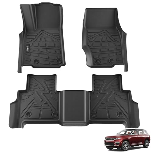 KARPAL Floor Mats for 2022-2025 2026 Jeep Grand Cherokee WL 5-Seat (Include 4xe, not for L), All Weather TPE Custom Fit Floor Liners Car Mats Accessories - style: 2022-2026 | For Jeep Grand Cherokee WL (Include 4XE) | 1st & 2nd Row