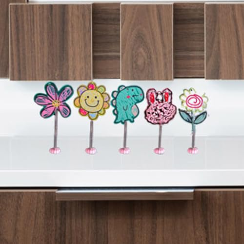 ZOSTLAND Special Dashboard Decorations, Cartoon Ornaments for Car, SUV, Living Room, Bedroom, Desk - Cute Doodle Decor (5pcs)