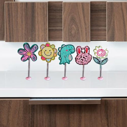 ZOSTLAND Special Dashboard Decorations, Cartoon Ornaments for Car, SUV, Living Room, Bedroom, Desk - Cute Doodle Decor (5pcs)