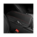 Car Center Console Cover with 2 Storage Bags, Auto Interior Arm Rest Storage Box Pad Accessories, Carbon Fiber Leather Vehicle Armrest Cushion, Universal for SUV, Truck, RV (Black)