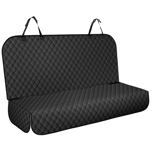 NECKORY Backseat Cover for Dogs, Waterproof and Non-Slip Pet Bench Seat Covers, Car Seat Protector for Back Seat, Universal Size Rear Car Seat Cover Fits Cars, Trucks and SUVs, L-Black - color: Black, size: Large