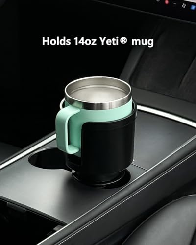 Upgraded Car Cup Holder Expander Adapter with Offset Adjustable Base, Compatible with Yeti 14/24/36/46oz Ramblers, Hydro Flasks 32/40oz, Other Large Bottles Mugs in 3.5"-4.0", 2 Pack