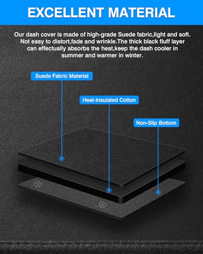 Cartist Custom Fit for Dash Cover Mat Toyota RAV4 2013-2018 Accessories Suede Dashboard Cover Nonslip Dashboard Mat Protector Sunshade No Glare Black - size: dash mat for Toyota RAV4 2013-2018
