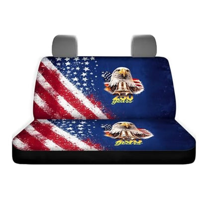 AFPANQZ 250 Years Eagle Print Car Seat Covers Back Seat 2 Pcs Car Accessories, Seat Protector for Back Seat Non-Slip Soft Pet Seat Cushion - color: 250 Years Eagle Print