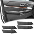 4PCS Door Panel Cover Replacement Compatible with Ford Explorer 2016-2019 Front and Back Vinyl Leather Insert Cards Protector Trim Black (Only Leather Part)