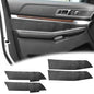 4PCS Door Panel Cover Replacement Compatible with Ford Explorer 2016-2019 Front and Back Vinyl Leather Insert Cards Protector Trim Black (Only Leather Part)