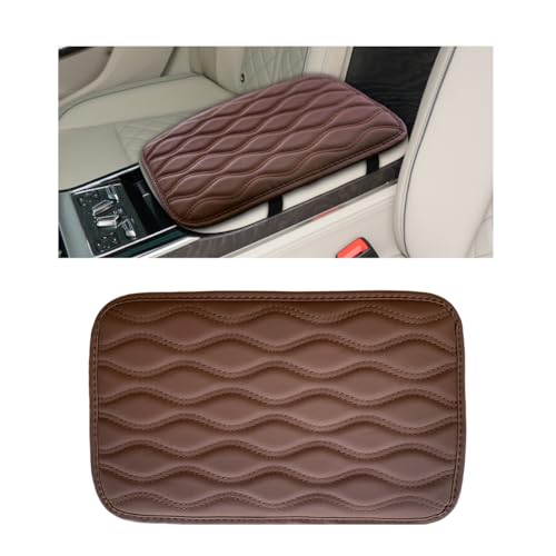 Wevdn Car Center Console Cushion Pad, 12.48×7.40 Inches Waterproof Car Armrest Seat Box Cover, Comfortable PU Leather Vehicle Armrest Cover Protector, Car Decor Interior Accessories (Coffee) - color: Coffee