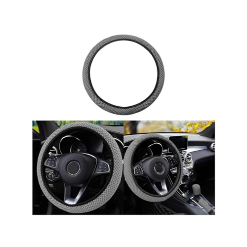Elastic Stretch Steering Wheel Cover, Universal 15 Inch Car Steering Wheel Cover, Microfiber Breathable Ice Silk, Anti-Slip, Odorless, Easy Carry, Warm in Winter and Cool in Summer (Gray) - color: Gray