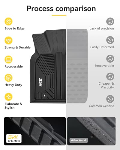 3W Floor Mats & Cargo Liner Fit Toyota Camry 2018-2024 FWD (Not for Hybrid or AWD), TPE All Weather Custom Fit Floor Liner, 1st and 2nd Row and Trunk Mat(L/LE/SE/TRD/XLE/XSE) - style: 5. Camry|18-24|Full Mats