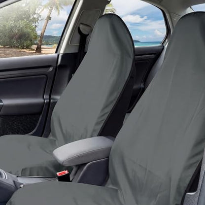 2 Pack Car Seat Towel Covers, Sweat Protector for Front Seats, Premium Thickened Microfiber with Elastic Strap, Breathable & Quick Dry, Machine Washable Cover for Gym Running Beach Universal Fit Grey - color: Grey