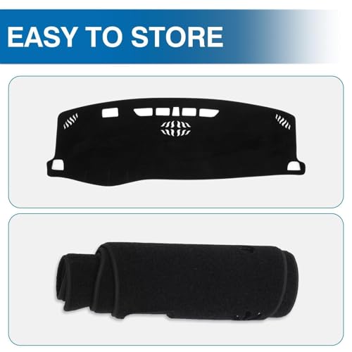 KUST Black Dash Cover for Chevy Chevrolet Blazer 2019-2024 2025 2026 (Not fits for Blazer EV) Polyester Non-Slip Dashboard Cover Interior Accessories for Blazer Custom Fit Dash Mat Sunshade Glare - size: 55.91"×18.5"(Chevy Blazer 19-26)