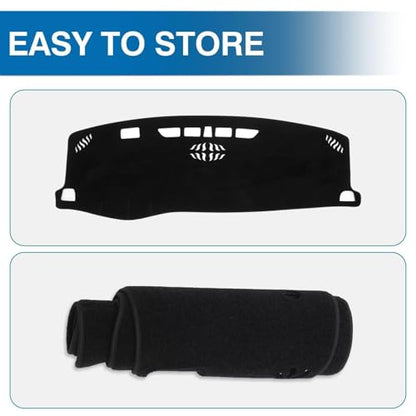 KUST Black Dash Cover for Chevy Chevrolet Blazer 2019-2024 2025 2026 (Not fits for Blazer EV) Polyester Non-Slip Dashboard Cover Interior Accessories for Blazer Custom Fit Dash Mat Sunshade Glare - size: 55.91"×18.5"(Chevy Blazer 19-26)