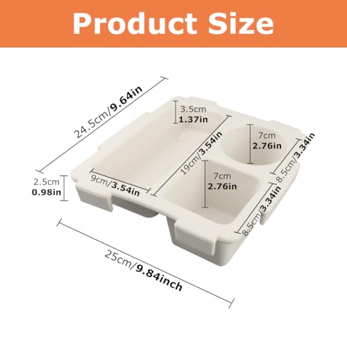 Topper Tray with Cup Holder for Bogg Bag X-Large, EVA Water-Resistant Organizer for Stan Cup, Phone & Snacks, Beach & Travel Accessory(COLOR:White) - color: White