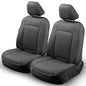 GIANT PANDA 2PCS Front Car Seat Cover for 2009-2026 Ford F150,2017-2026 F250 F350 Super Duty Crew Cab SuperCrew SuperCab Pickup Trucks, Faux Leather(Black) - color: Black-Luxury Edition