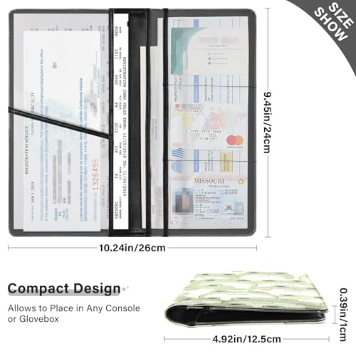 linqin Car Registration and Insurance Card Holder, Cute Frog Kiddie Glove Box Organizer Card Document Wallet - color: Cute Frog Kiddie
