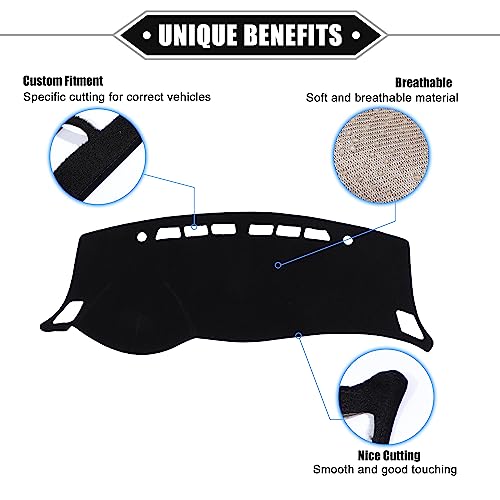 Car Dashboard Cover Mat Compatible for Nissan Sentra 2013-2019, Protective Polyester Black Center Console Interior Trim Dash Board Mat