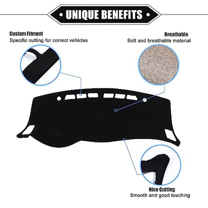 Car Dashboard Cover Mat Compatible for Nissan Sentra 2013-2019, Protective Polyester Black Center Console Interior Trim Dash Board Mat