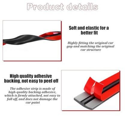 2PCS 13 FT Car Weather Stripping, T Shape Rubber Vehicle Front Rear Windshield Seal Strip, Self Adhesive Automotive Leak Sound Proofing Weatherstrip Accessories, Universal Fit - color: 14+19mm x 13FT