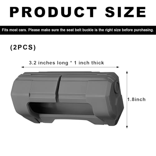2 PCS Car Seat Belt Buckle Covers, Anti-Scratch Silicone Auto Seatbelt Clips Protector, Universal Seat Belt Buckle Protective Sleeve for SUVs Vans Trucks, Car Accessories (Gray) - color: Gray