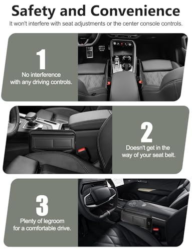 2 Pack Car Universal Fit Seat Gap Filler Organizer, Premium Leather Front Car Gap Filler, Center Console Seat Side Organizer with Card Slots for Car, SUV Truck, Easy Access to Phone, Sunglasses, Key