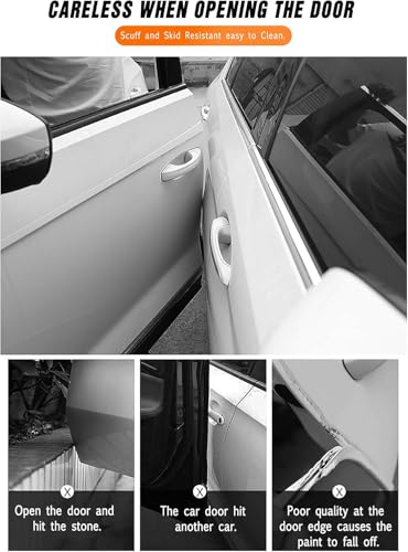 MYFAMIREA Anti-Scratch Anti-Collision Adhesive Strip Car Door Edge Guard Protector Strip Car Door Scuff Plate Protectors Transparent Invisible Tape for Rear Bumper/Door(66Ft x 4In) - color: Transparent, size: 66Ft x 4In