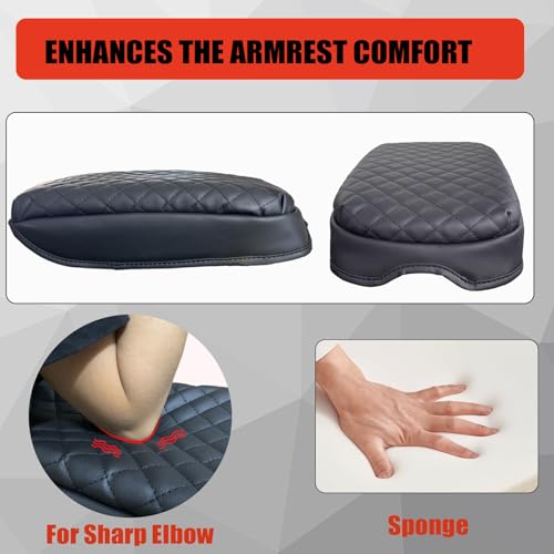 Center Console Cover for Nissan Frontier 2026 2025 2024 2023 2022 - Armrest Cushion Pad Cover PU Leather Car Armrest Box Cover Protector for Nissan Frontier 2026-2022 Interior Accessories - size: 1) 22+ |Froniter| Black, +Thick Size