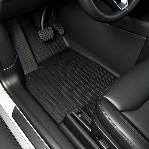 SUPER LINER 2025 2026 Tesla Model Y Juniper Floor Mats & Accessories & Extra-Thick TPE Cargo Liners CabinProtect™ for 5-Seater | All-Weather Pet & Child-Friendly System(Only fit Premium&Performance) - size: 10-Piece Set | Large