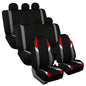 FH Group Supreme Modernistic Three Row Car Seat Covers, Airbag and Split Ready, 8 Seater - Universal Fit for Cars, Trucks, & SUVs Red - color: Red, style: 8 Seater