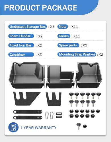 Under Seat Storage Box - Compatible with 2019-2026 Dodge Ram 1500 Crew Cab (New Body Style),Heavy-Duty Truck Organizer Under Back Seat Organizer Box - size: 2019-2026 Dodge Ram 1500
