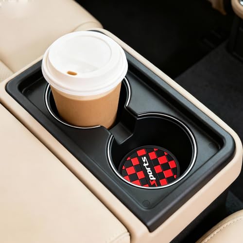 Car Cup Coaster, 4PCS Universal Non-Slip Cup Holders Embedded in Ornaments Coaster, Car Interior Accessories (red, Sports) - color: Red, size: Sports