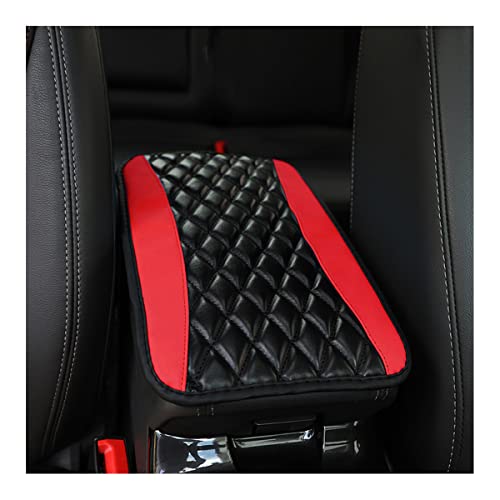 Ziciner Leather Car Center Console Armrest Pad, PU Waterproof Auto Seat Box Cover Protector, Hand Rest Cushion Protection Pad, Vehicles Interior Accessories Universal for Car,SUV (Red) - color: Red