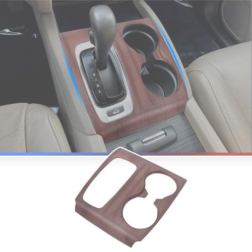Gear Shift Panel Cover for Honda Pilot 2016-2020/ Honda Ridgeline 2017-2020, Gear Shift Knob Console Panel Trim, ABS Center Console Cup Holder Frame Anti-Scratch Protector Accessories (Wood Grain) - color: Wood Grain