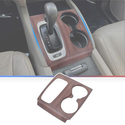 Gear Shift Panel Cover for Honda Pilot 2016-2020/ Honda Ridgeline 2017-2020, Gear Shift Knob Console Panel Trim, ABS Center Console Cup Holder Frame Anti-Scratch Protector Accessories (Wood Grain) - color: Wood Grain