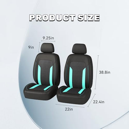 2 Pack Car Front Seat Covers, Breathable Front Seat Headrest Covers, Comfortable Vehicle Seat Headrest Protector with Foam Padding and Retaining Buckle, Universal for RV, SUV, Truck (Green) - color: Green