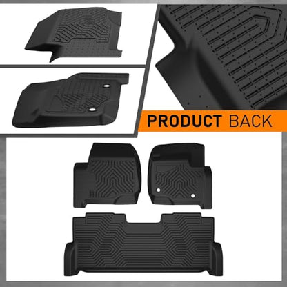 G-PLUS Floor Mats 3PCS,Compatible with Ford F250 F350 F450 F550 Super Duty Crew Cab 2017 2018 2019 2020 2021 2022 2023 2024,TPE All Weather Full Cover Protection 1st & 2nd Row Cargo Liners, Black - size: 2017-2024|Fit F250 F350 F450 Crew Cab|3Pcs