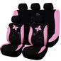 Flying Banner Butterfly car seat Covers ful Set Fashion Universal Lady Woman Female Rear Bench Split Colorized (Pink, Full Set - Lace) - color: Pink Lace, size: Full set