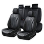 Coverado Car Seat Covers Full Set, Luxury Faux Leather Seat Cover, Black Seat Covers for Cars, Front and Back Seat Cover Waterproof Car Seat Protector Car Seat Cushion Universal Fit for Most Vehicles